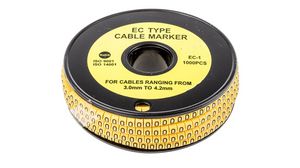 Slide-On Pre-Printed '0' Cable Marker 4mm Reel of 1000 pieces